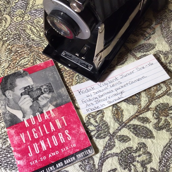 Vintage bellows camera folding Kodak vigilant junior with original booklet - Picture 6 of 13